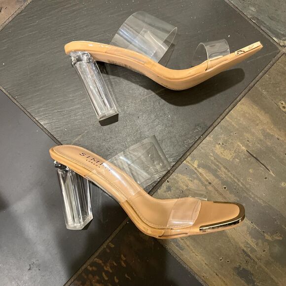 Simmi London Clear nude block PVC heels - Picture 5 of 6